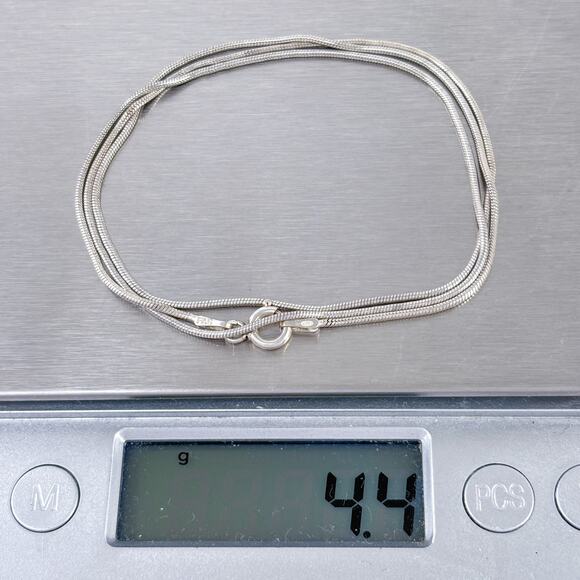 Snake Chain Necklace | FAS Vintage Sterling Silver 925 | 20" - Picture 3 of 3